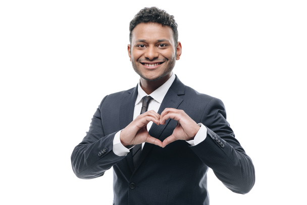 businessman showing heart symbol - Foto, Imagem