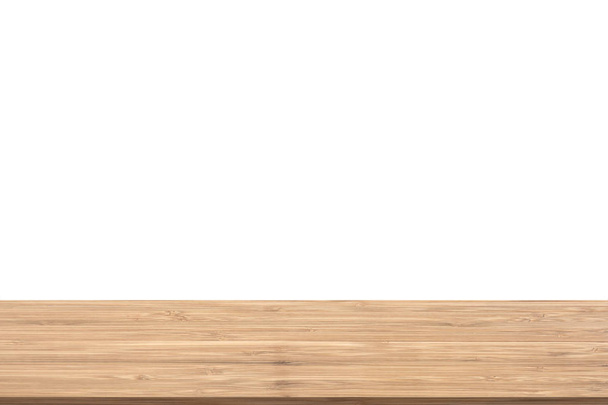 Mesa de madera aislada sobre fondo blanco. - Foto, Imagen