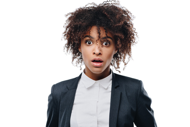 shocked african american businesswoman - Photo, Image