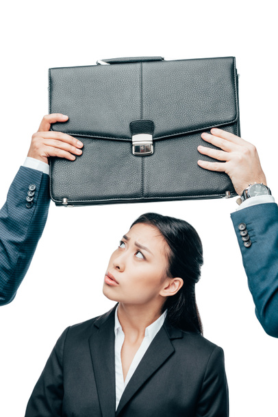 briefcase over asian businesswoman - Fotoğraf, Görsel