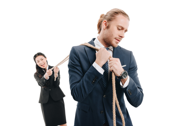 businessman pulling rope - Fotó, kép