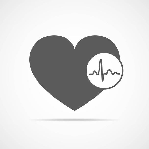 Heart with heartbeat sign. Vector illustration. - Vektör, Görsel