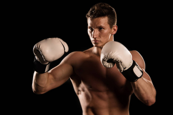 Boxer with bare chest. - Fotografie, Obrázek
