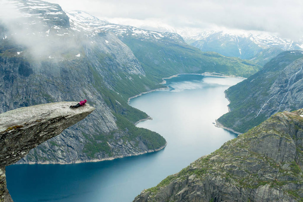 Trolltunga in Norway is fabulous beauty - Фото, изображение