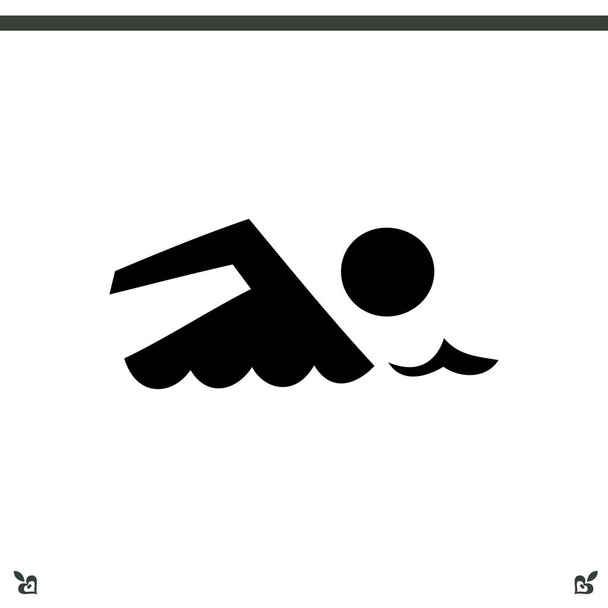 Zwemmen web pictogram - Vector, afbeelding