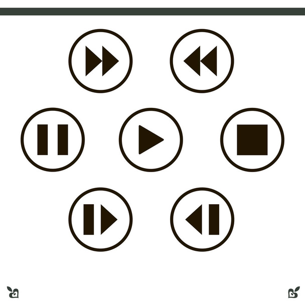media player control buttons - Vector, Image