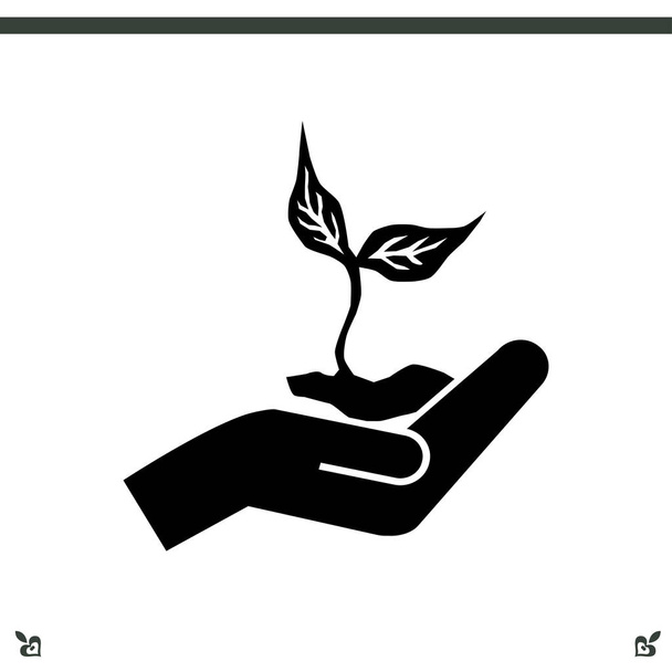 rostlina v ruce ikonu - Vektor, obrázek