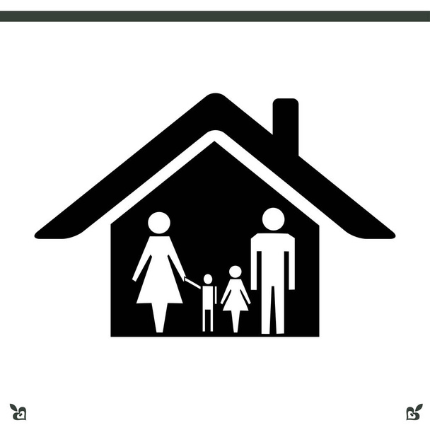 családi ház-ikon - Vektor, kép