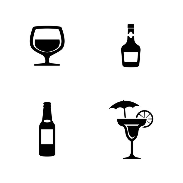 Alcohol. Iconos de vectores relacionados simples
 - Vector, Imagen