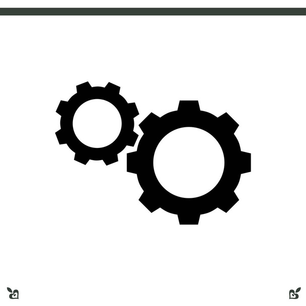 Tandwielen web pictogram - Vector, afbeelding