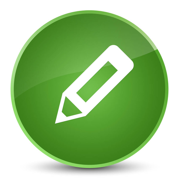 Pencil icon elegant soft green round button - Фото, зображення