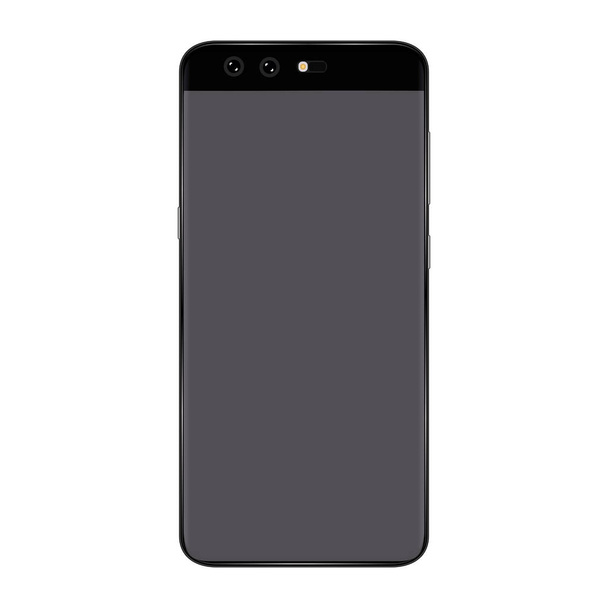 Smart phone. Realistic mobile phone smart phone with blank screen isolated on background. Vector illustration for printing and web element. - Vecteur, image