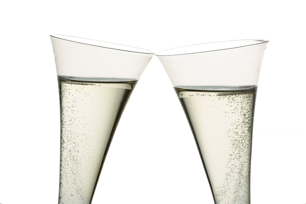 Champagne or sparkling wine in champagne glass - Fotoğraf, Görsel