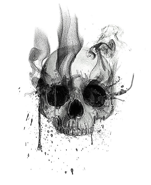 Страшный отпечаток черепа человека
 - Фото, изображение