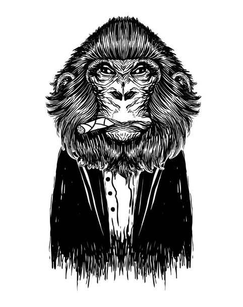 Rookvrije aap afdrukken - Vector, afbeelding