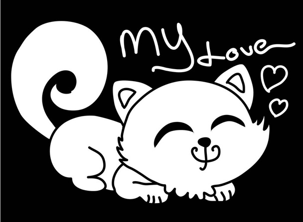 Lindo gato de dibujos animados - Vector, imagen