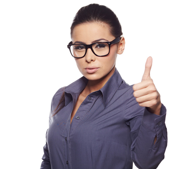 Happy smiling business woman with ok hand sign - Фото, зображення
