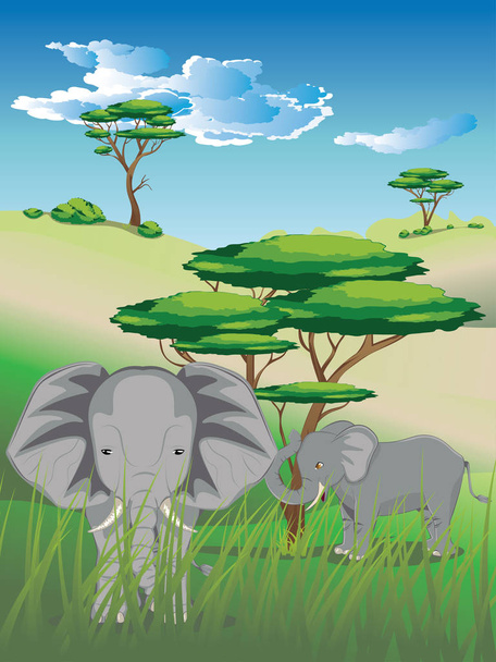 краєвид з слон
 - Вектор, зображення