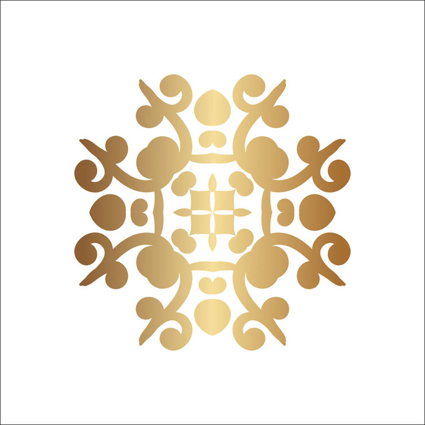 Luxury ornamental logotype. Gold logo, flower geometrical stylize . Simple geometric sign. - Vector, afbeelding