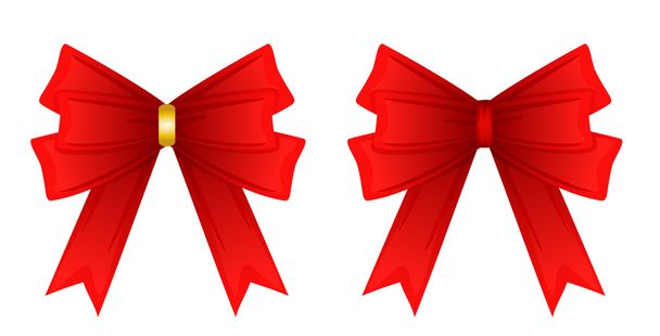 Red ribbon tied in a bow, Isolated on white - Vector, Image
