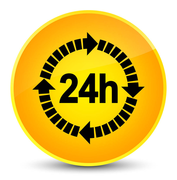 24 часа доставка значок элегантный желтый круглый кнопка
 - Фото, изображение