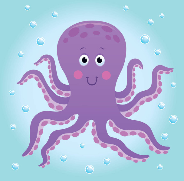 Cute Happy Octopus - Foto, Imagem