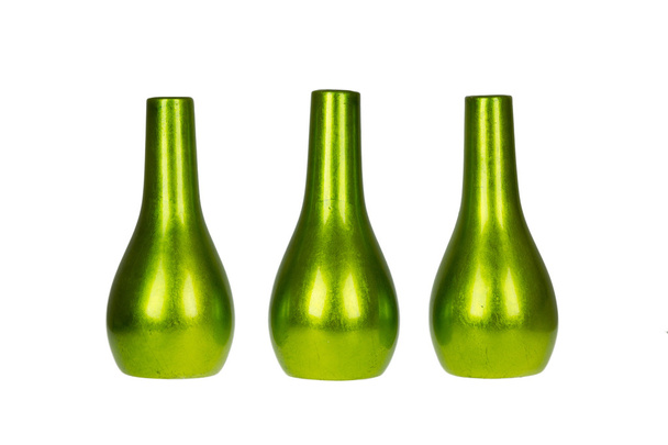 drei hellgrüne Vasen isoliert - Foto, Bild