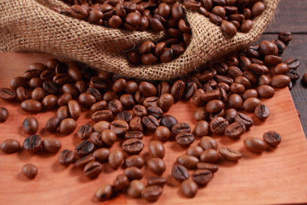 Fresh Roasted Coffee Beans Background - Фото, изображение