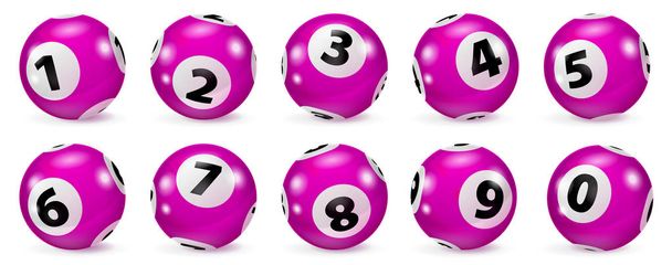 Lotería roja número bolas aisladas
 - Foto, Imagen