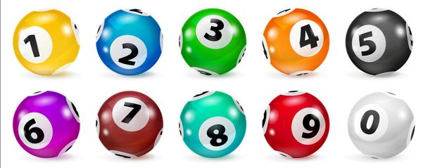 Zestaw loterii kolorowe kulki numer 0-9 - Zdjęcie, obraz
