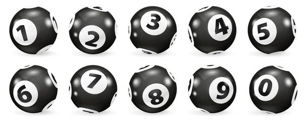 Lotería en blanco y negro número bolas aisladas
 - Foto, imagen
