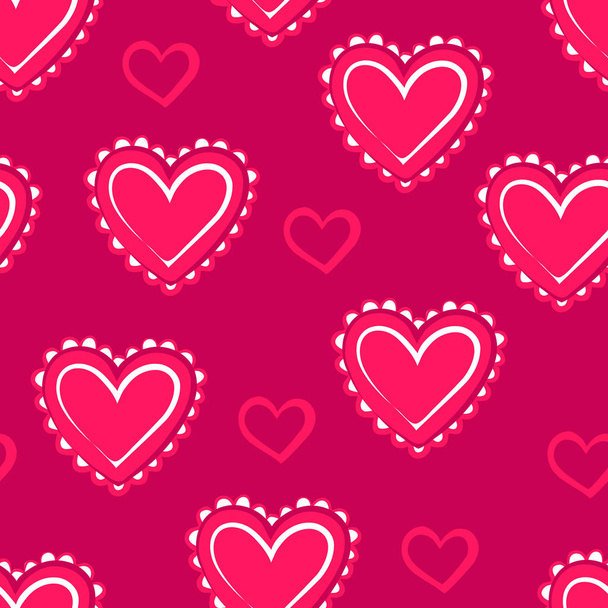 Hearts. Pink seamless pattern for Valentine's day.  - ベクター画像