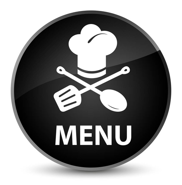 Menu (restaurant pictogram) elegant zwart ronde knop - Foto, afbeelding
