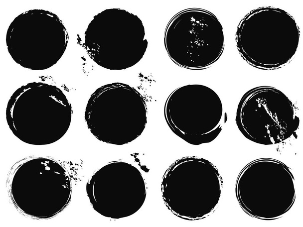 black grunge circle splashes - Vector, Image
