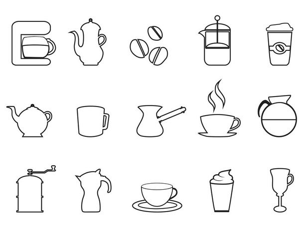 café icono lineal conjunto
 - Vector, Imagen