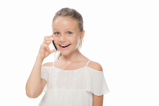 child talking on smartphone - Foto, Imagem