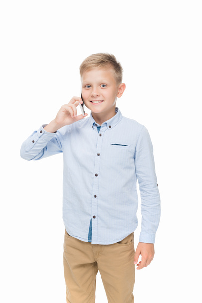 child talking on smartphone - Foto, Imagem