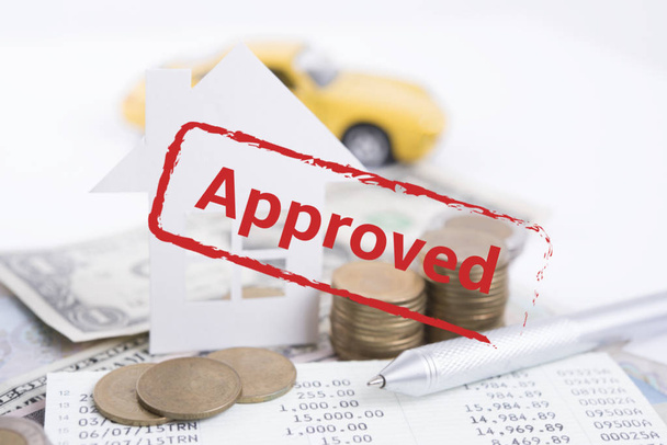 Jelzálog hitel megállapodás alkalmazására jóváhagyott autó, ház  - Fotó, kép