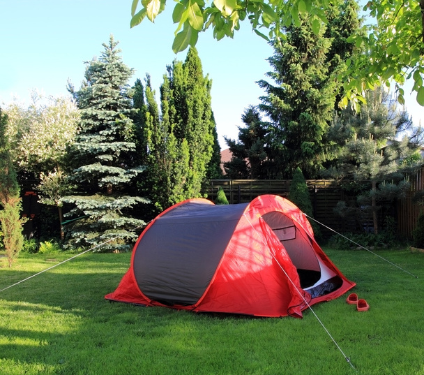 teltta nurmikolla - Valokuva, kuva
