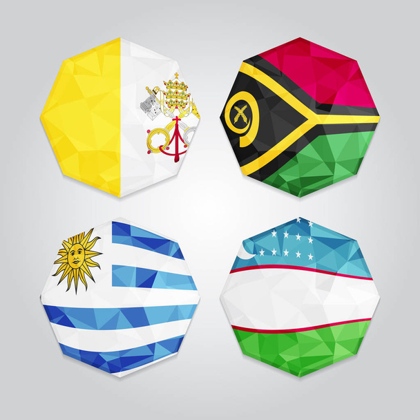 New Polygonal Flags - ベクター画像