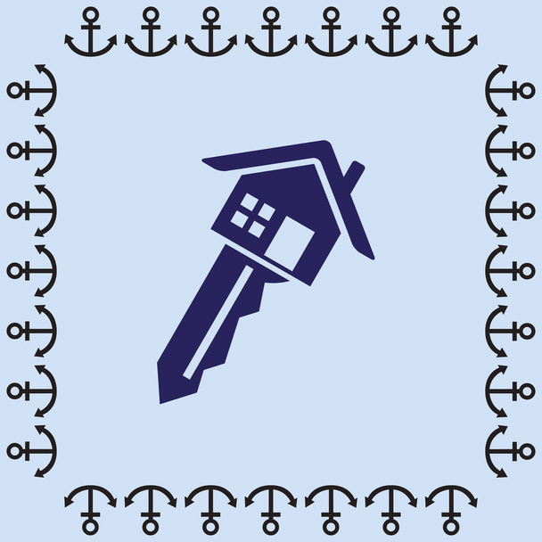 house key icon - Vector, Image