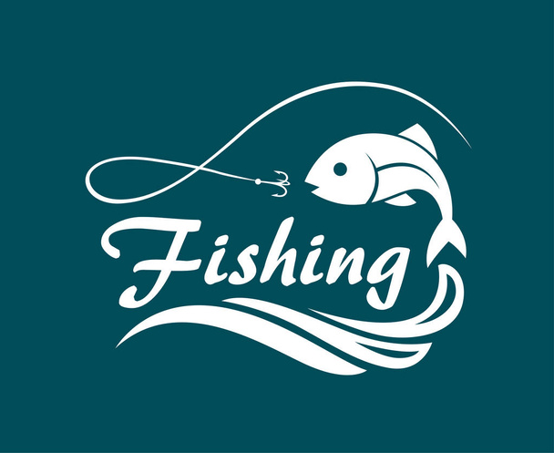 fishing sport emblem - Vector, afbeelding
