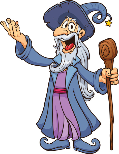 Cartoon wizard - Vector, afbeelding