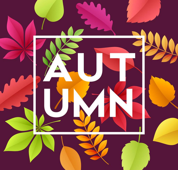 Fondo de bandera de otoño con hojas de otoño de papel. Ilustración vectorial
 - Vector, Imagen