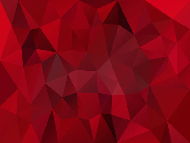 διάνυσμα φόντο αφηρημένη ακανόνιστο πολύγωνο με ένα μοτίβο τρίγωνο στο σκούρο αιματηρή κόκκινο χρώμα με αντανάκλαση - Διάνυσμα, εικόνα