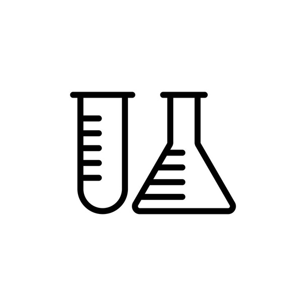 line test tube icon on white background - Vector, Image