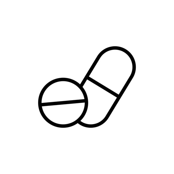 thin line pill and tablet icon - Vector, Image