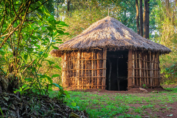 Παραδοσιακή φυλετικές Κένυας αγροτική κατοικία, Bomas της Κένυας, Ναϊρόμπι - Φωτογραφία, εικόνα