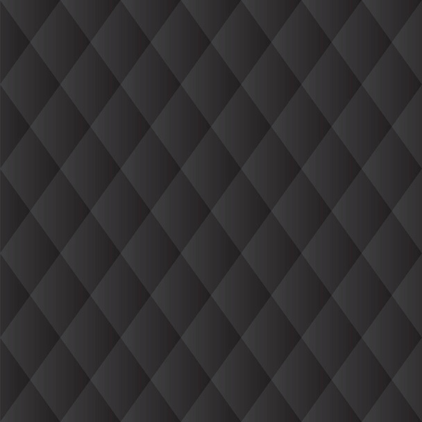 nahtlose schwarze diamantgepolsterte Paneele diagonal - Vektor, Bild