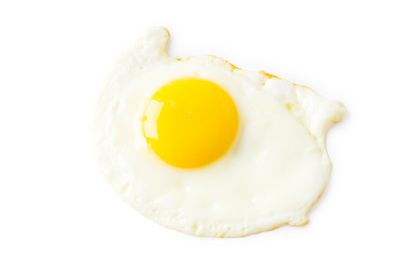 Paistettu muna eristetty valkoinen
 - Valokuva, kuva